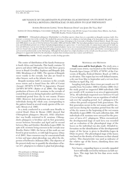 Abundance of Chlamydastis Platyspora (Elachistidae) on Its Host Plant Roupala Montana (Proteaceae) in Relation to Leaf Phenology