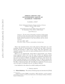 Arxiv:1307.5522V5 [Math.AG] 25 Oct 2013 Rnho Mathematics