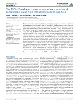 Measurement of Copy Number at Complex Loci Using High-Throughput Sequencing Data