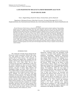 Late Pleistocene Megafauna from Mississippi Alluvium Plain Gravel Bars