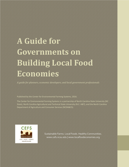 A Guide for Governments on Building Local Food Economies