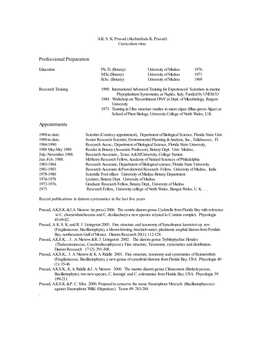 2005 NOAA Proposal Curriculum Vitae (Pdf)