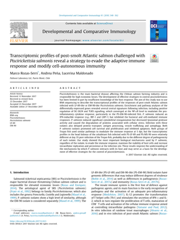 Transcriptomic Profiles of Post-Smolt Atlantic Salmon Challenged With