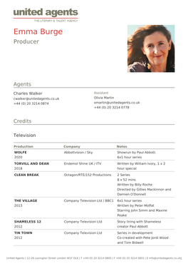 Emma Burge Producer