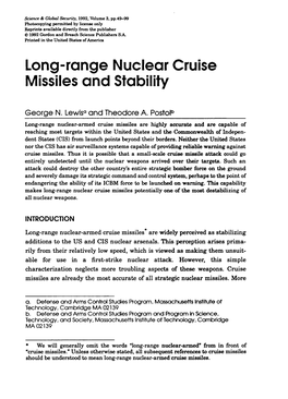 Long-Range Nuclear Cruise Missiles and Stability
