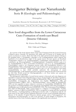 Stuttgarter Beiträge Zur Naturkunde Serie B (Geologie Und Paläontologie)