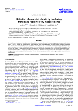 Detection of Co-Orbital Planets by Combining Transit and Radial-Velocity Measurements A