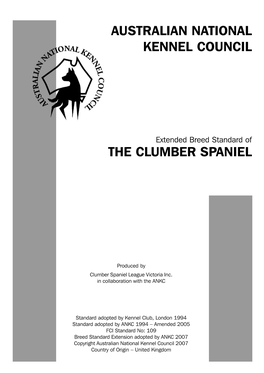 Extended Breed Standard of the Clumber Spaniel from the Australian National Kennel Council