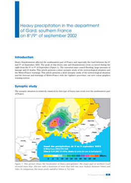 Heavy Precipitations in the Department of Gard, Soutehrn France on 8Th