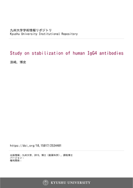 Study on Stabilization of Human Igg4 Antibodies