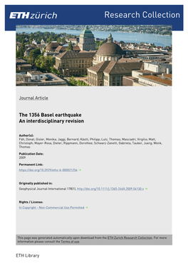 The 1356 Basel Earthquake: an Interdisciplinary Revision