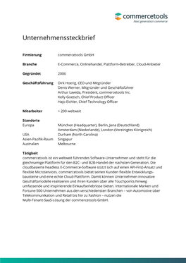 Unternehmenssteckbrief