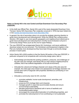 Action Sandy Hill Comments on the CEDCSP, Jan. 4