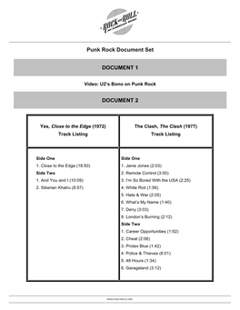 Punk Rock Document Set