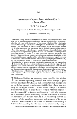 Symmetry-Entropy-Volume Relationships in Polymorphism