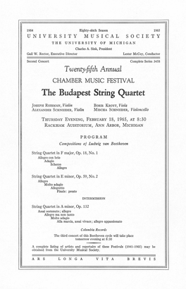 The Budapest String Quartet