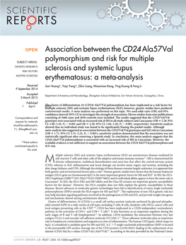 Association Between the CD24 Ala57val Polymorphism and Risk For