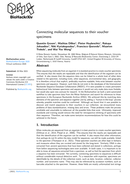 Connecting Molecular Sequences to Their Voucher Specimens