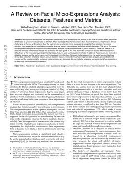 A Review on Facial Micro-Expressions Analysis: Datasets, Features and Metrics