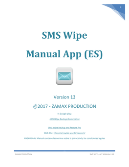 SMS Wipe Manual App (ES)