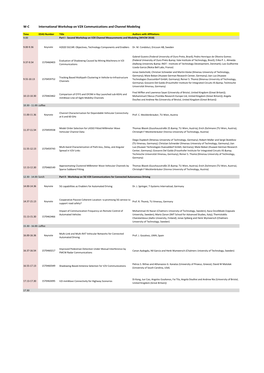 W-C International Workshop on V2X Communications and Channel Modeling