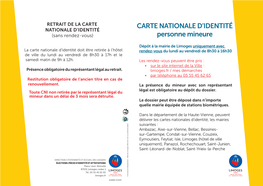 CARTE NATIONALE D'identité Personne Mineure