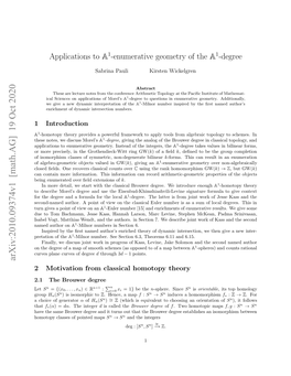 Arxiv:2010.09374V1 [Math.AG] 19 Oct 2020 Lsdﬁls N Eoescasclcut Over Counts Classical Recovers One ﬁelds