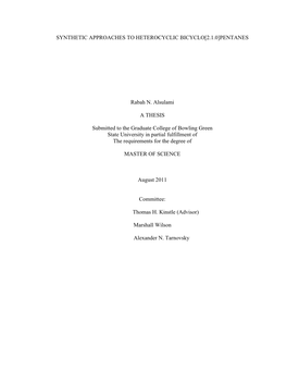 Synthetic Approaches to Heterocyclic Bicyclo[2.1.0]Pentanes