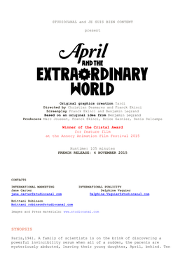 English Language Notes to April and the Extraordinary World