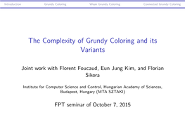 The Complexity of Grundy Coloring and Its Variants
