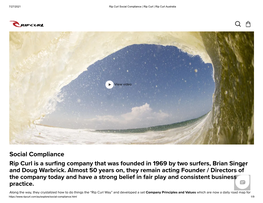 Social Compliance | Rip Curl | Rip Curl Australia