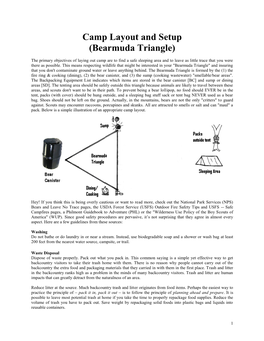 Camp Layout and Setup (Bearmuda Triangle)