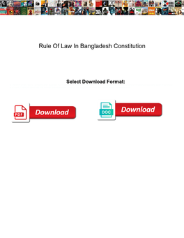 Rule of Law in Bangladesh Constitution