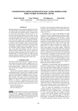 Conditioning Deep Generative Raw Audio Models for Structured Automatic Music