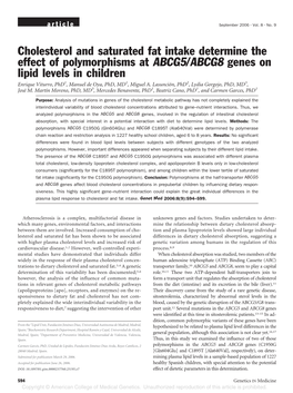 Cholesterol and Saturated Fat Intake Determine the Effect Of