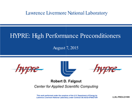 HYPRE: High Performance Preconditioners