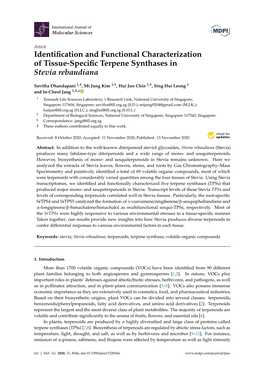 Identification and Functional Characterization of Tissue-Specific