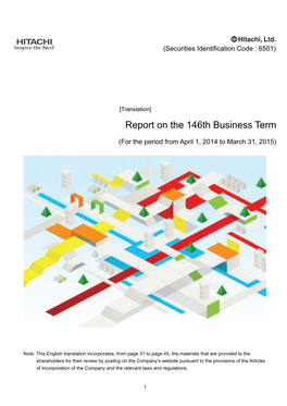 Report on the 146Th Business Term