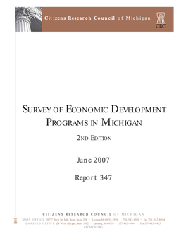 Survey of Economic Development Programs in Michigan