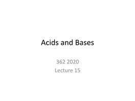 Acids and Bases