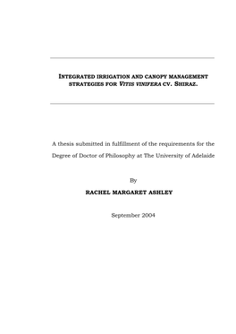 Integrated Irrigation and Canopy Management Strategies for Vitis Vinifera Cv