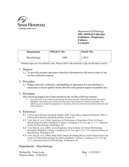 Respiratory Specimens