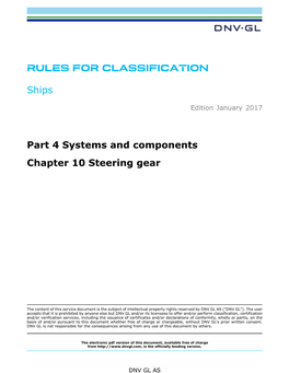 DNVGL-RU-SHIP Pt.4 Ch.10 Steering Gear