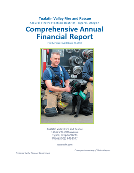 Comprehensive Annual Financial Report for the Year Ended June 30, 2016