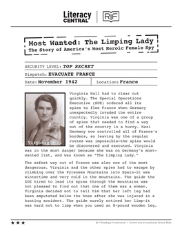 The Limping Lady the Story of America’S Most Heroic Female Spy