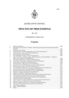 Minutes of Proceedings