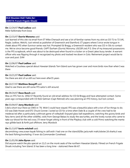 OLD Reunion Hall Table For: LORSTA French Frigate Shoals