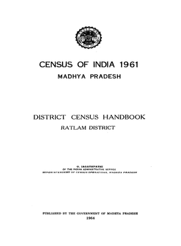 District Census Handbook, Ratlam