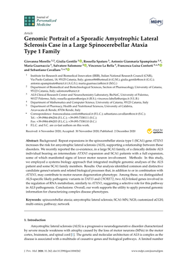 Genomic Portrait of a Sporadic Amyotrophic Lateral Sclerosis Case in a Large Spinocerebellar Ataxia Type 1 Family