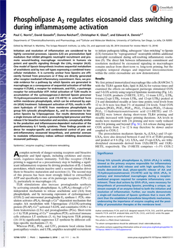 Phospholipase A2 Regulates Eicosanoid Class Switching During Inflammasome Activation